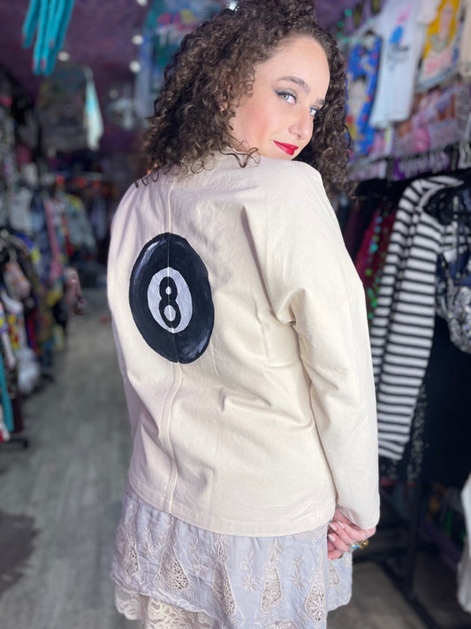 Vintage Reworked Hand Painted 8ball Canvas Jacket