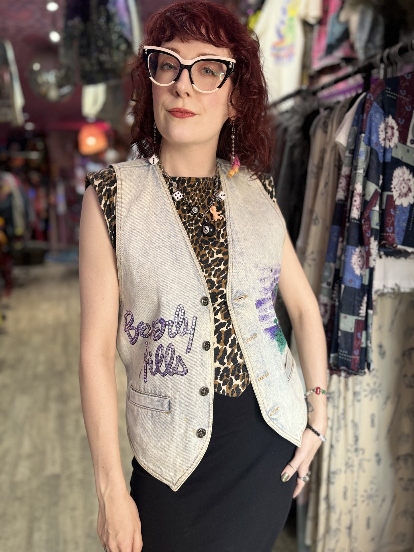 Vintage 80s Painted Beverly Hills Vest