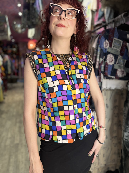 Vintage 90s Colorblock Vest