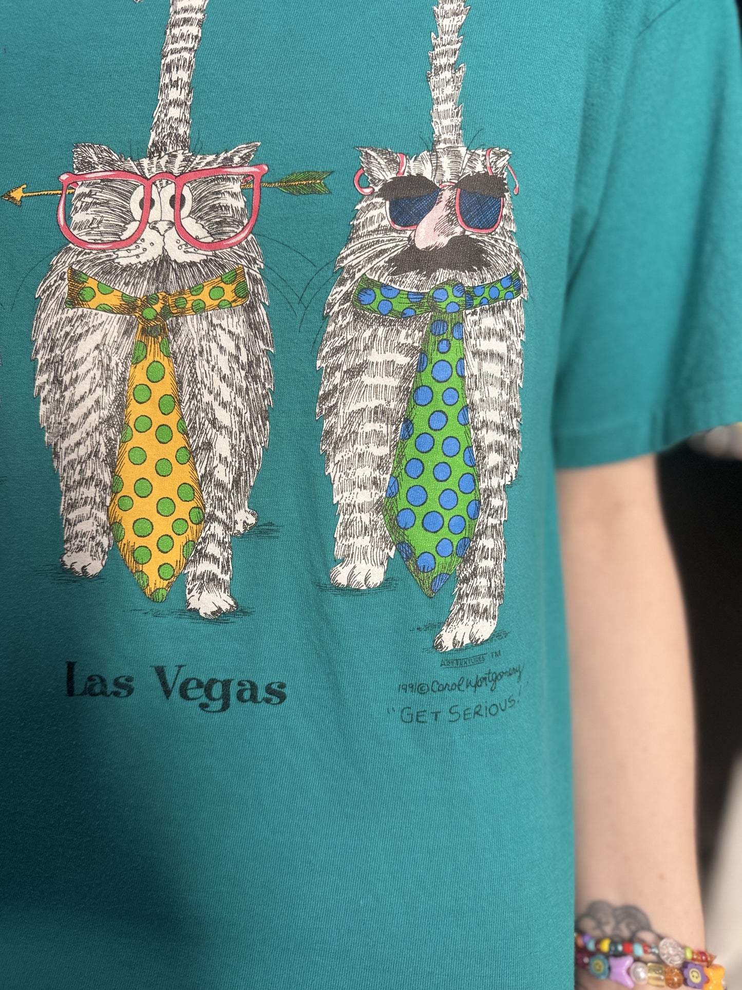 Vintage 90s Cats with Glasses T-shirt