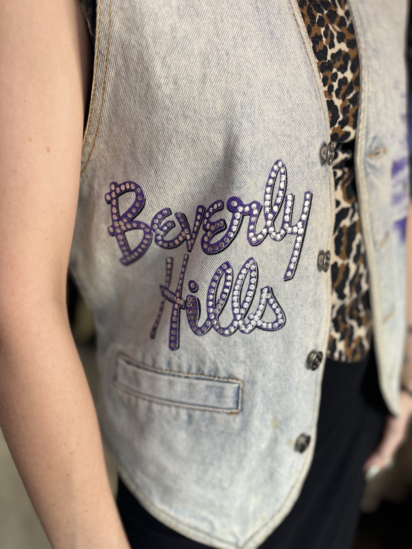 Vintage 80s Painted Beverly Hills Vest