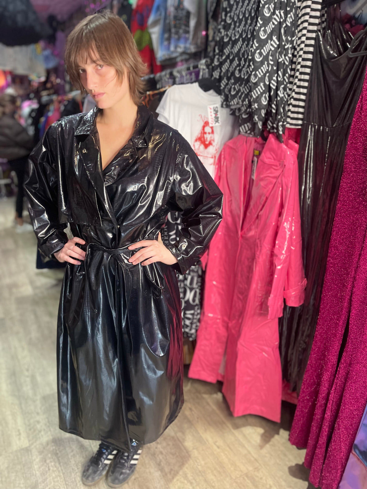 Vintage 80s Vinyl Raincoat - Spark Pretty