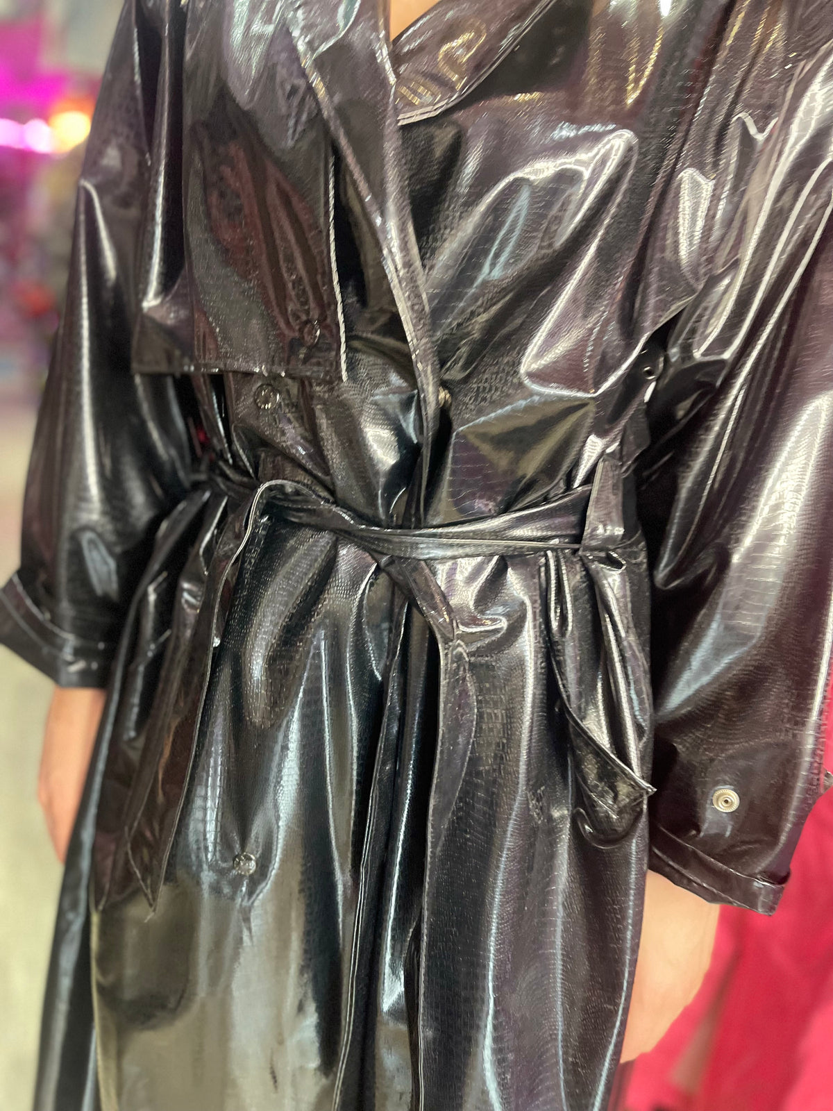 Vintage 80s Vinyl Raincoat - Spark Pretty