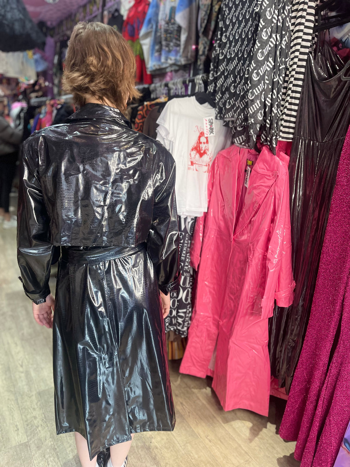 Vintage 80s Vinyl Raincoat - Spark Pretty