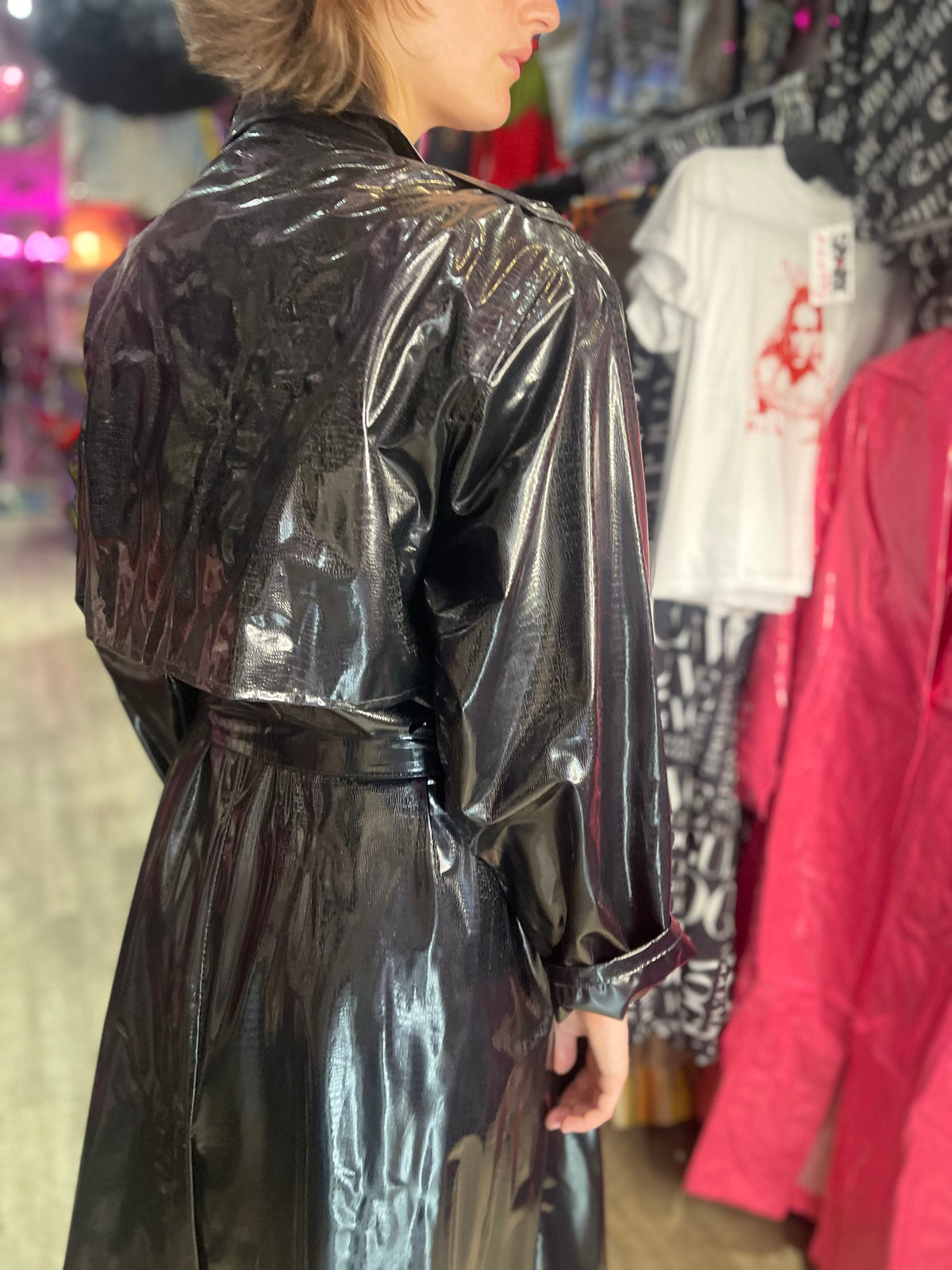 Vintage 80s Vinyl Raincoat - Spark Pretty