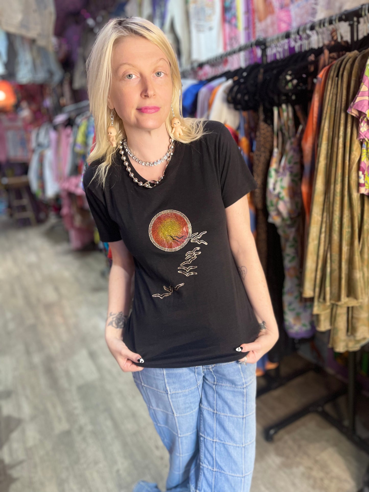 Vintage 80s Birds in a sunset T-shirt - Spark Pretty