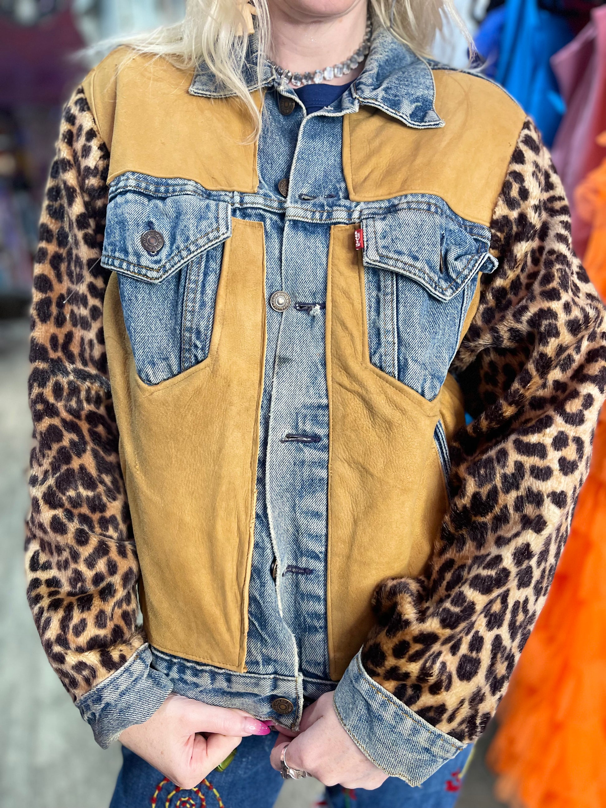 Cheetah sales jean jacket