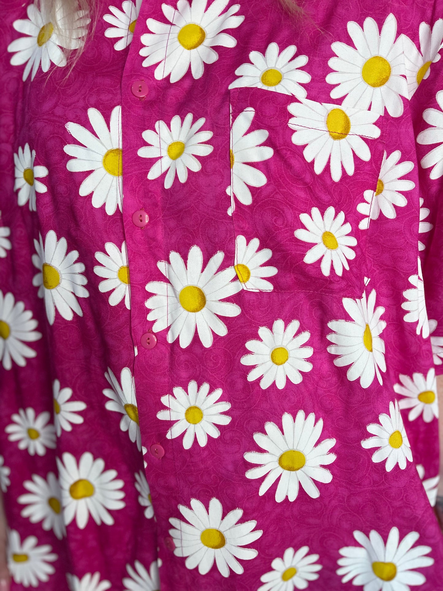 Vintage 90’s Pink Daisy Button Down Shirt