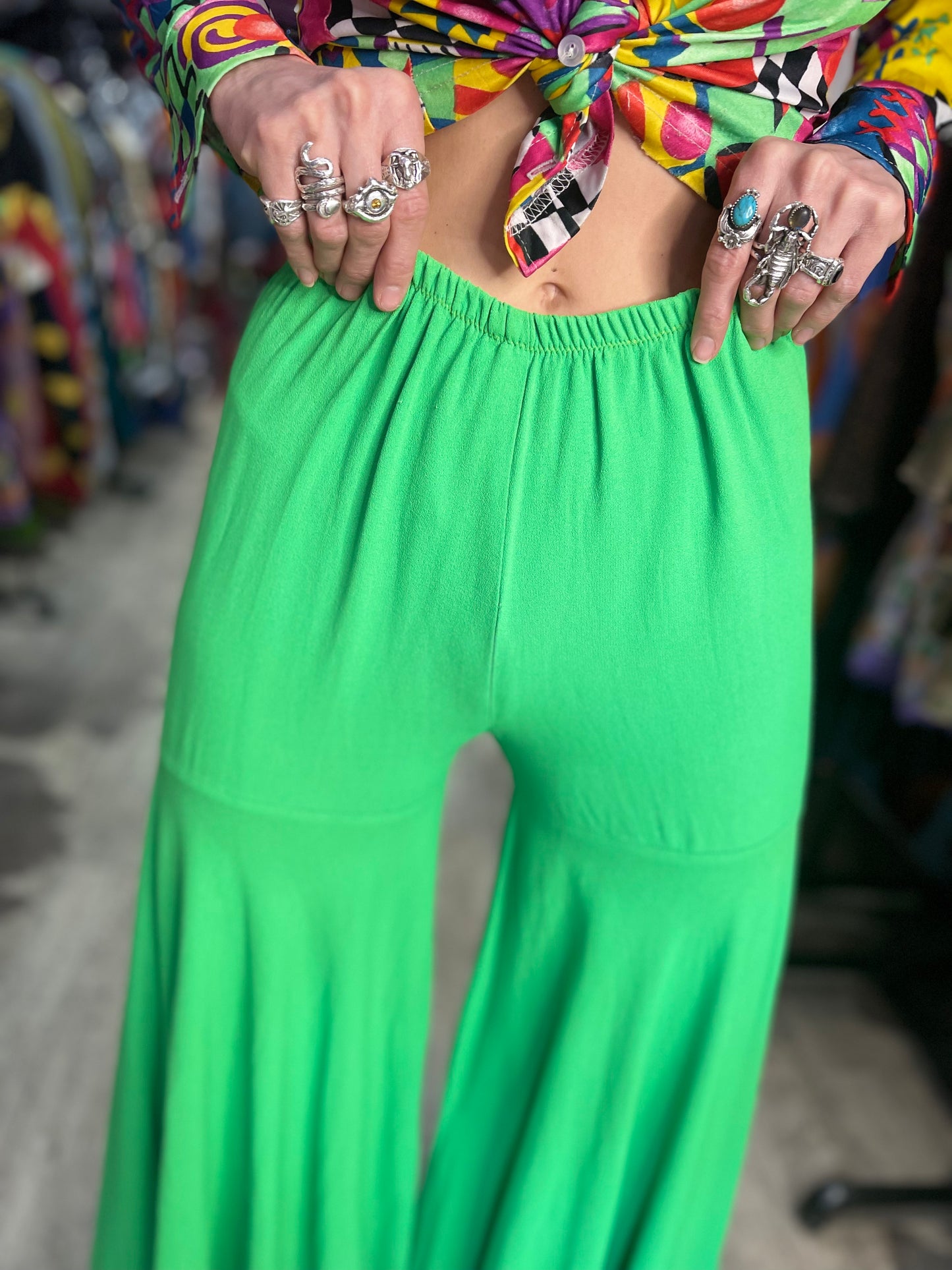Lime green 2025 bell bottoms