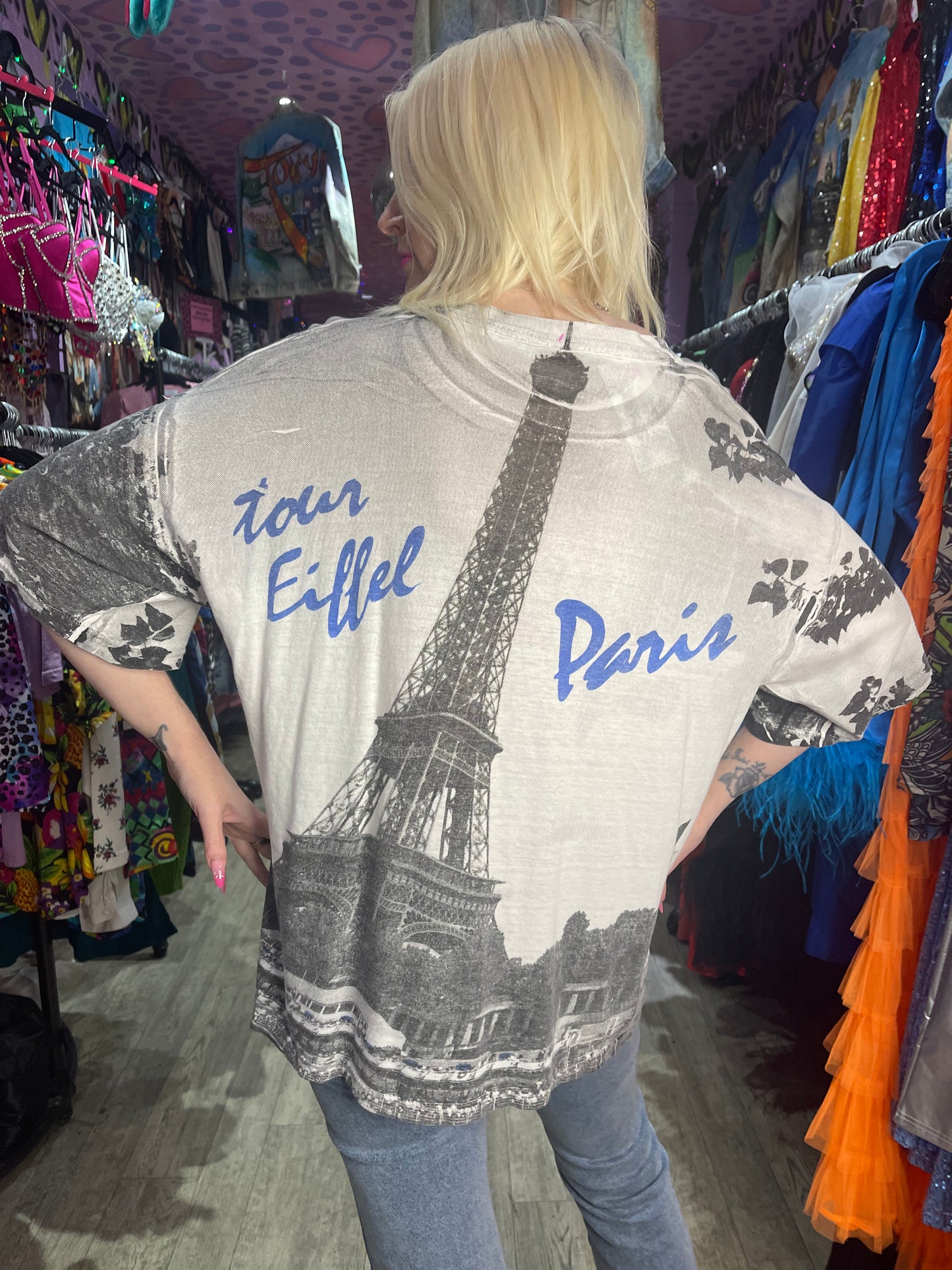 Vintage 90’s Paris Eiffel Tower Photo Print Graphic T-Shirt