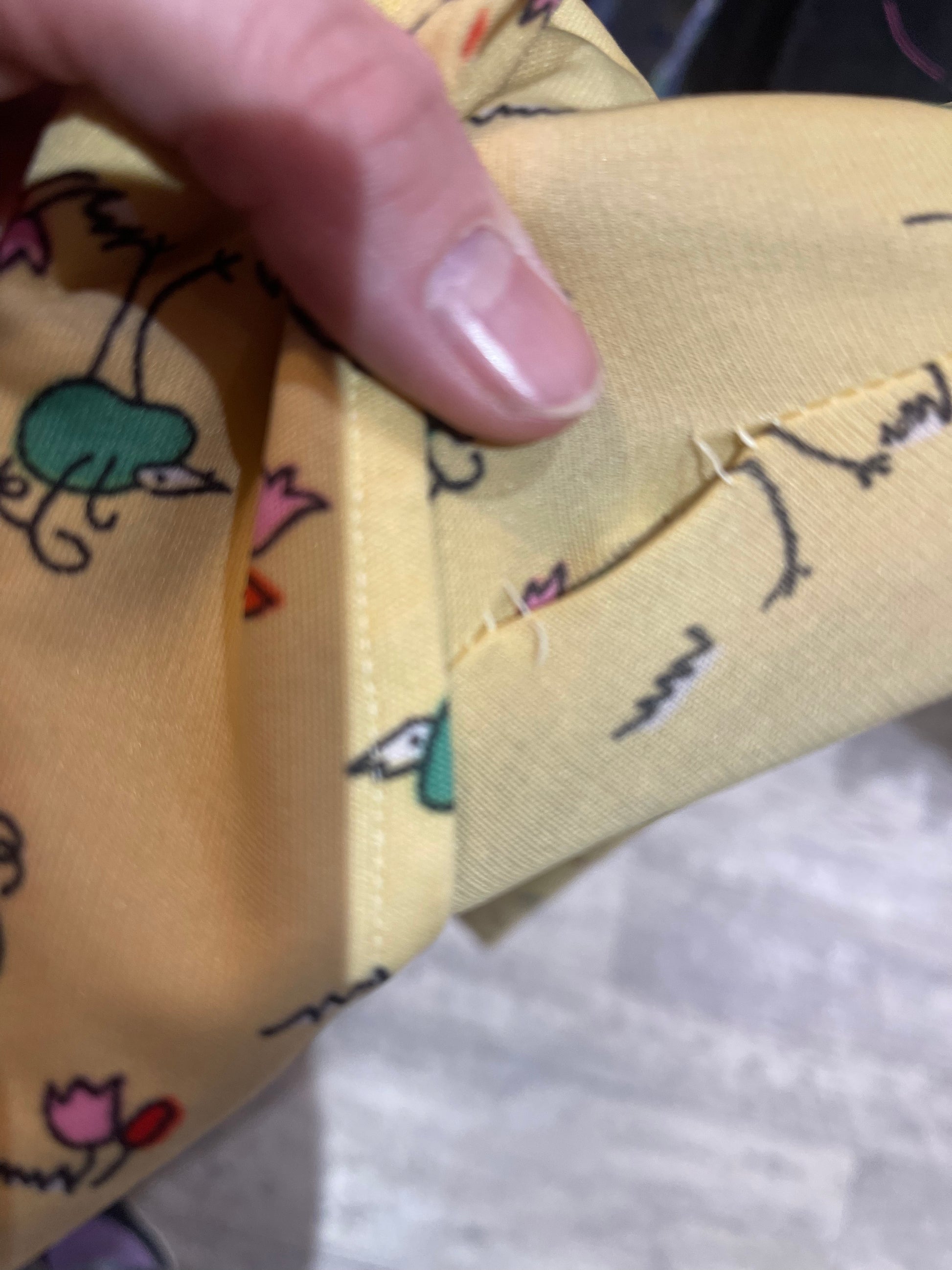 Vintage 70’s Pointed Collar Bird Doodle Print Shirt - Spark Pretty