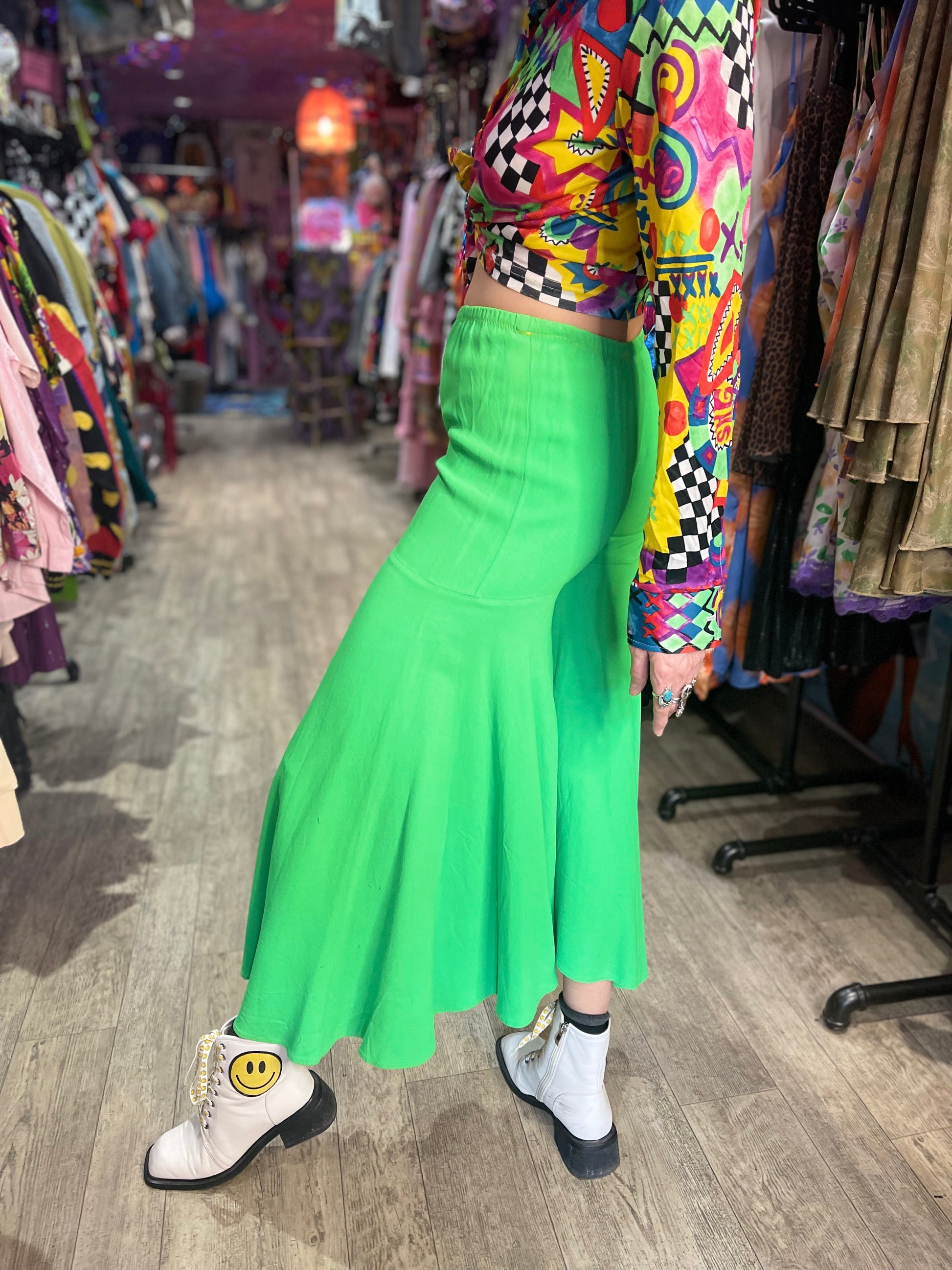 Lime green 2025 bell bottoms