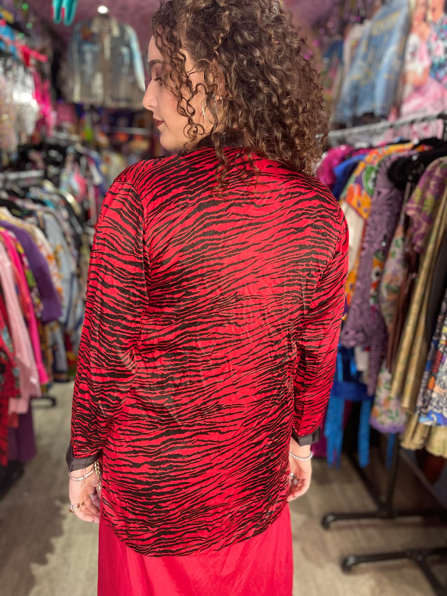 Vintage 90’s Red Zebra Pajama Shirt - Spark Pretty