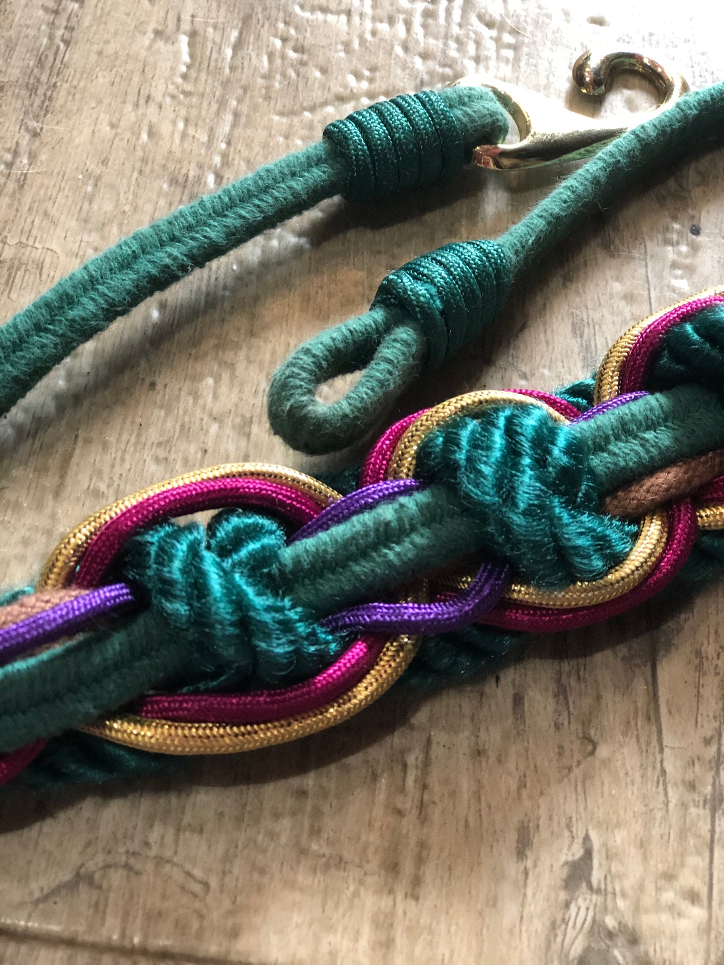 Vintage 80s Woven Rope Style Green And Pink Belt - Spark Pretty