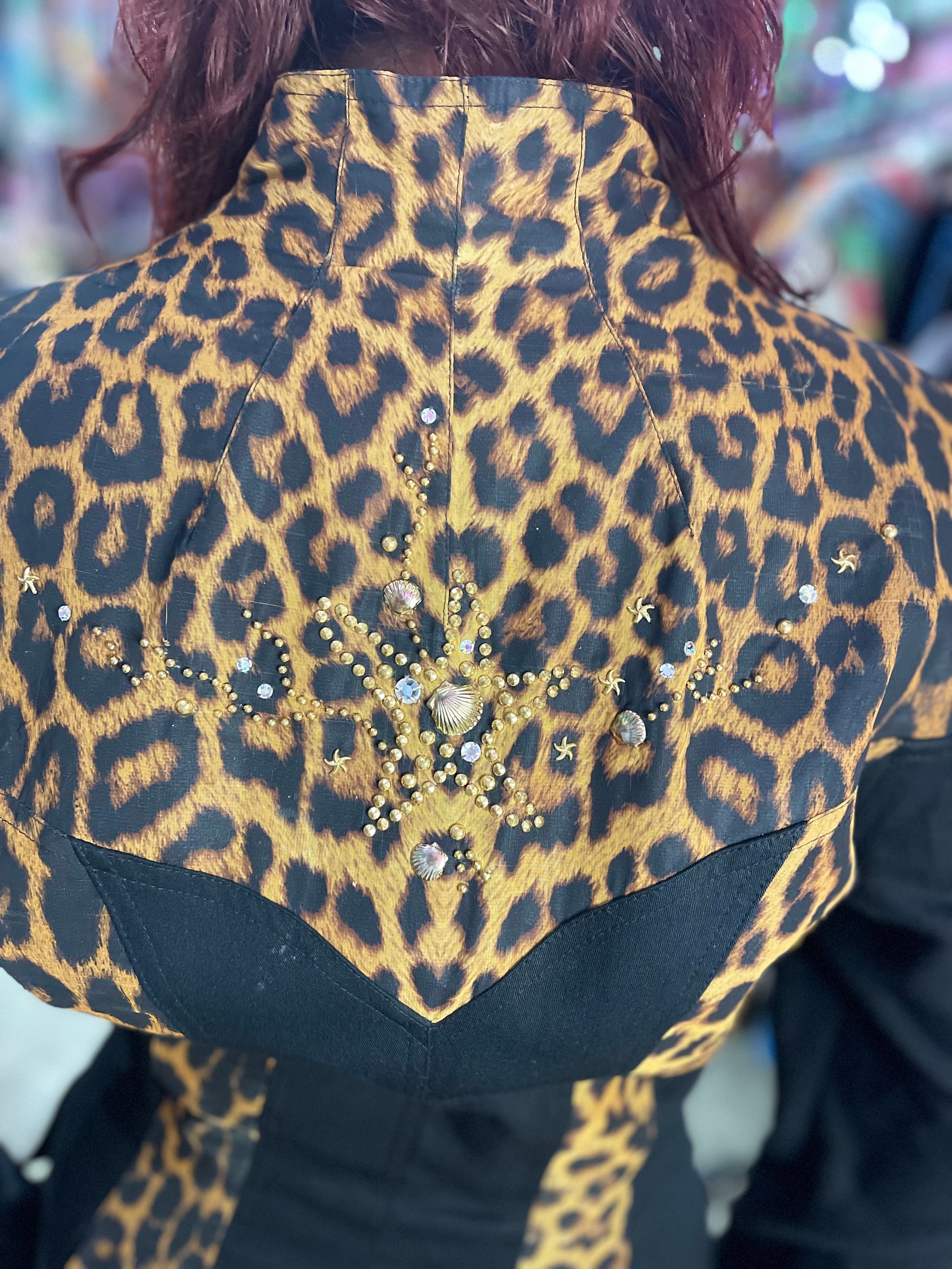 Vintage 90s Leopard Print And Seashell Jacket - Spark Pretty