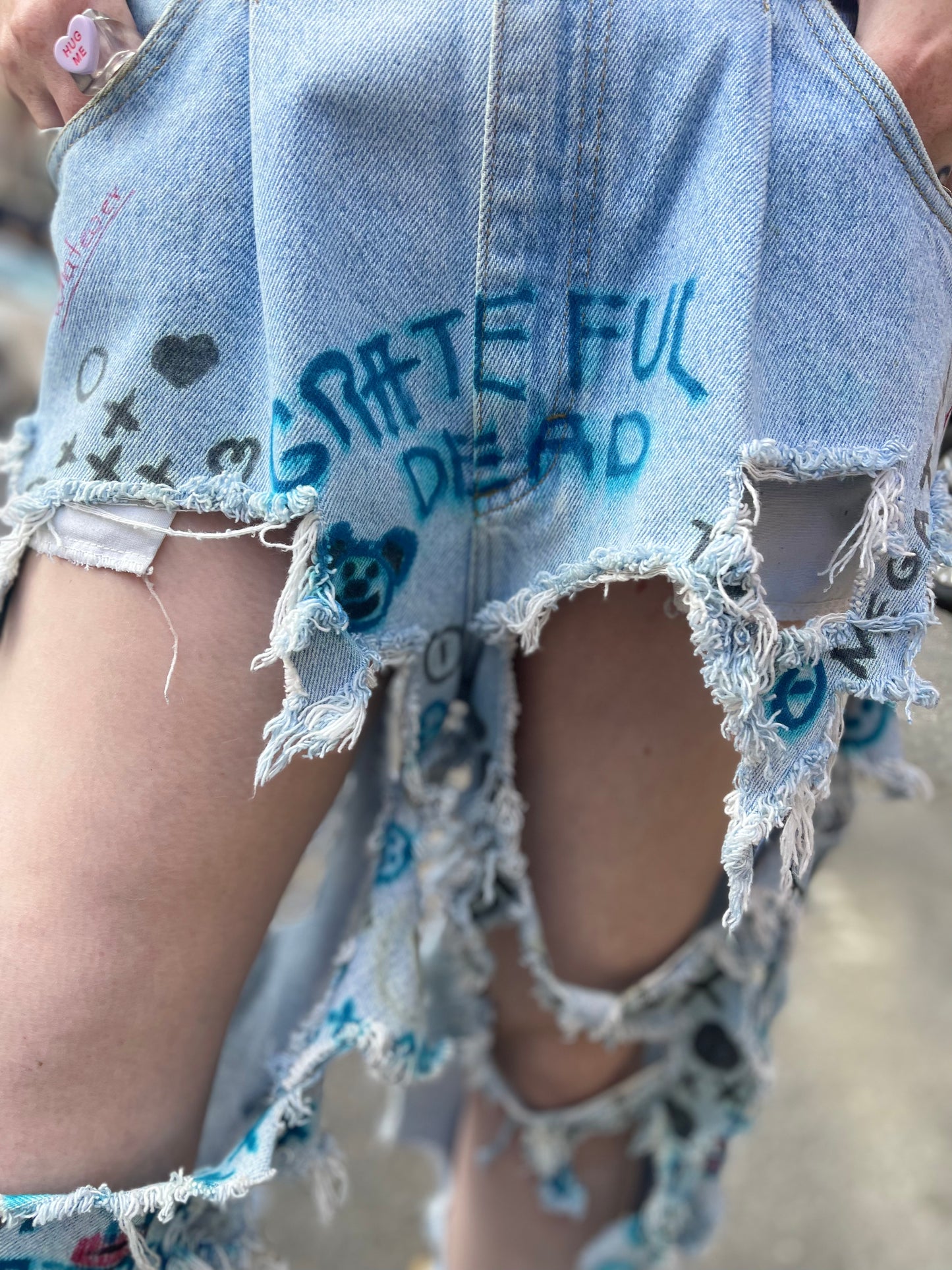 Vintage 80s Shredded Acid Wash Grateful Dead High Waisted Jeans - Spark Pretty