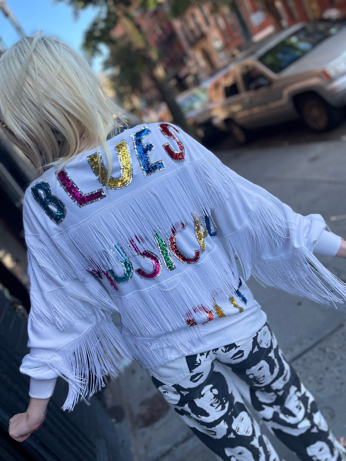 Vintage 80s Fringe and Sequin Music Theme Top - Spark Pretty