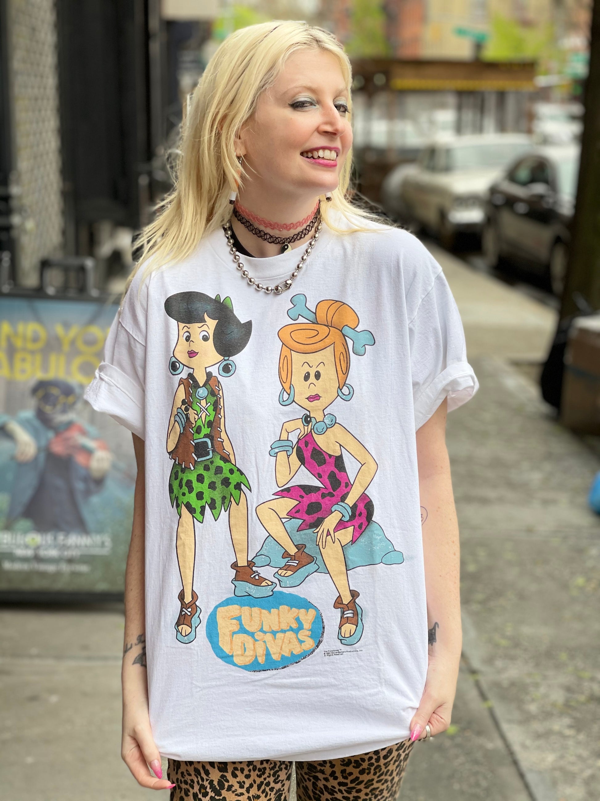 Vintage 1994 Funky Divas Flintstones T-shirt - Spark Pretty