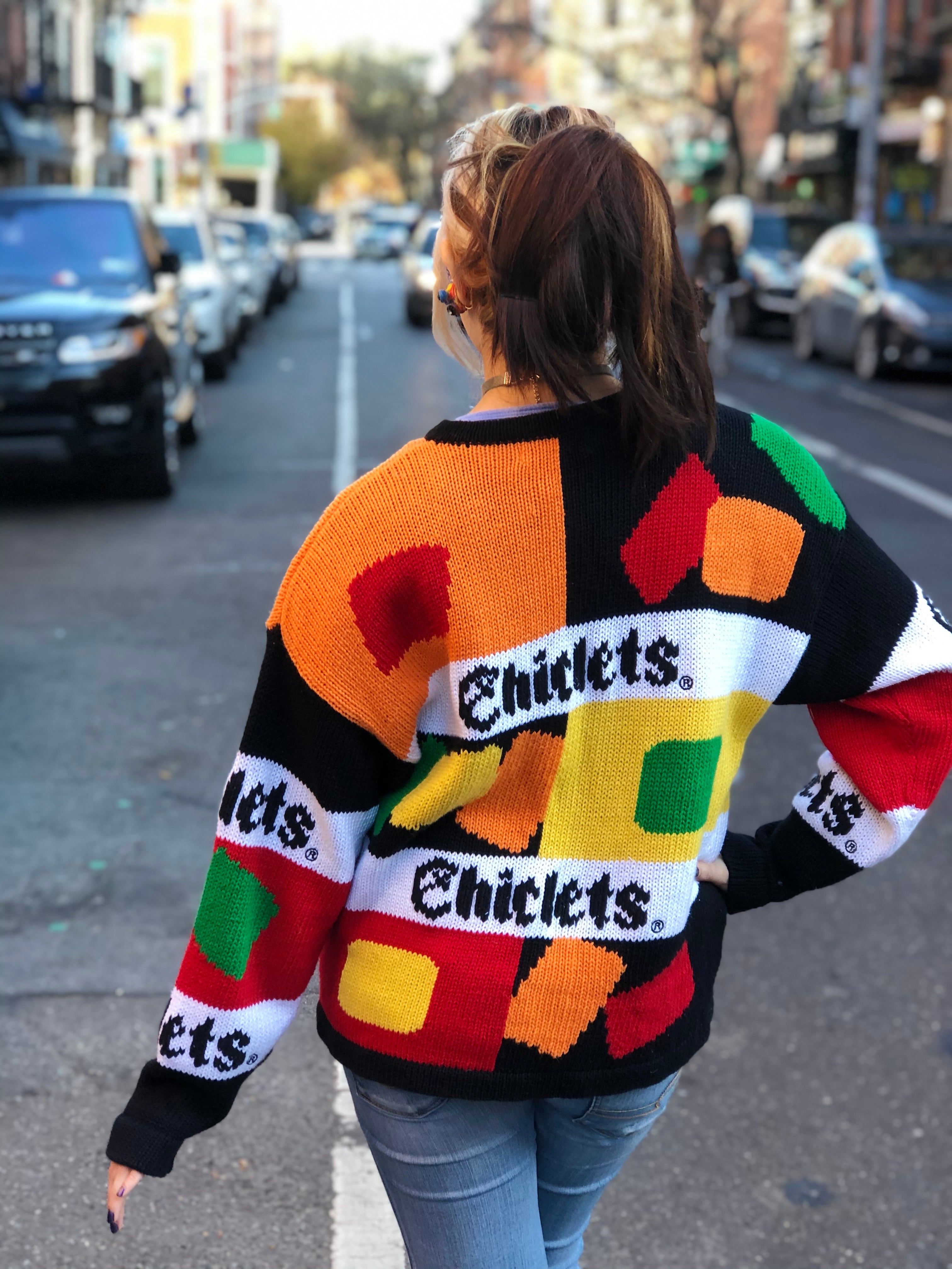 Vintage 80s Knit Chiclets Cardigan