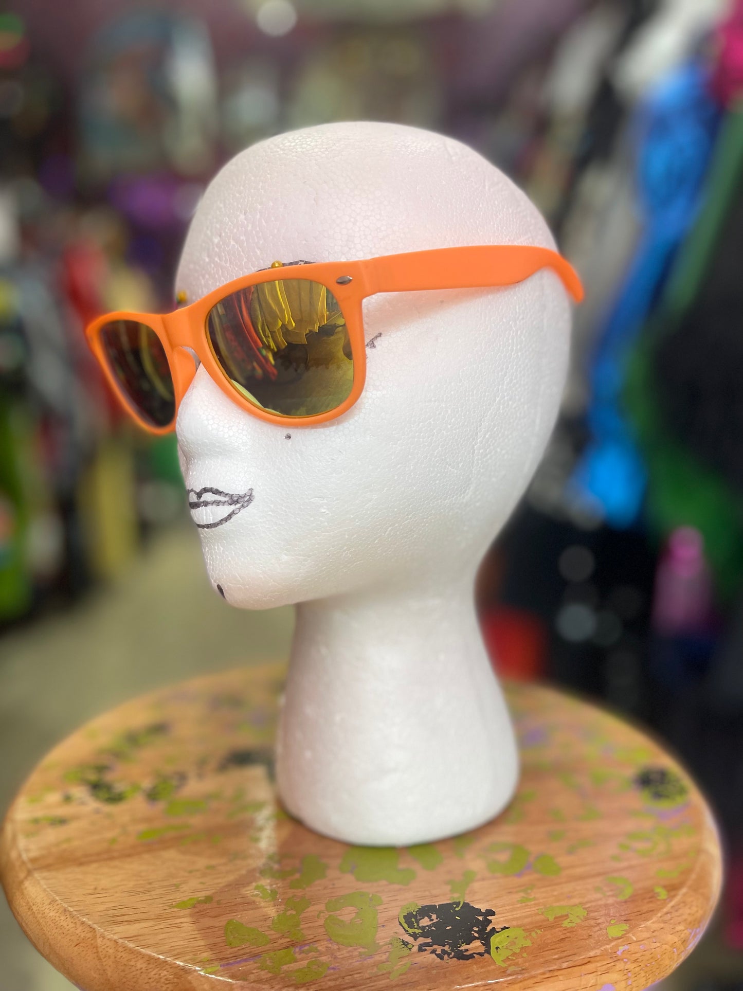 Square Orange Mirrored Sunglasses - Spark Pretty
