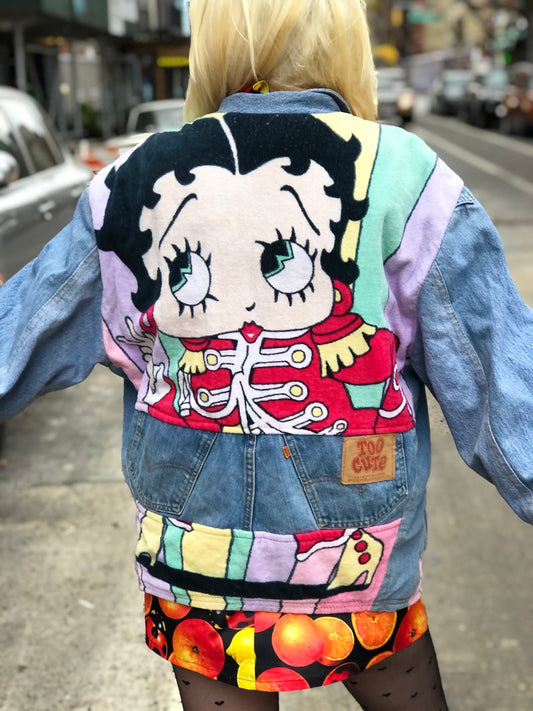 Vintage 80s Patchwork Betty Boop Jean Jacket - Spark Pretty