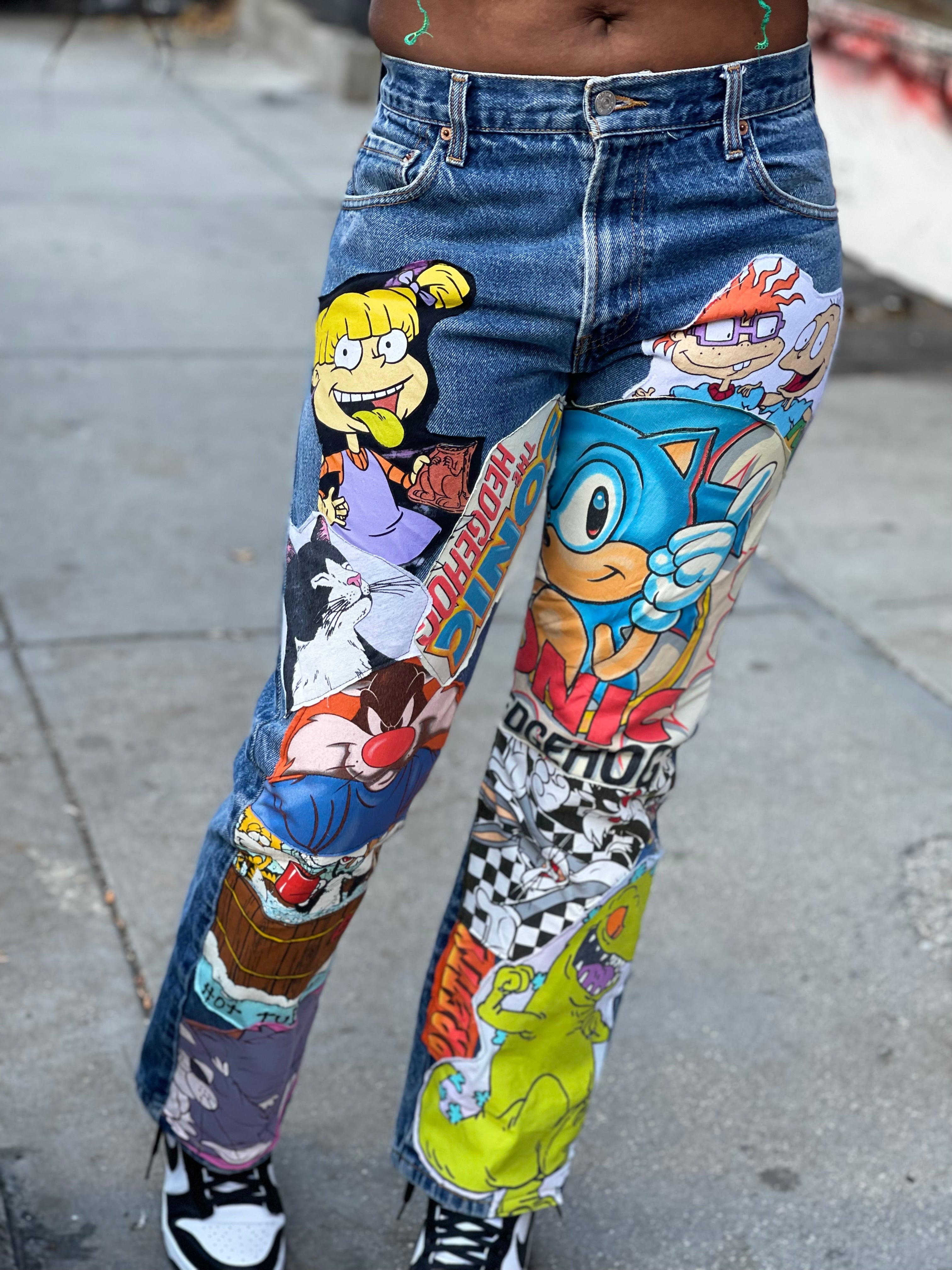ISSUE 90s vintage artistic painted pants 50%OFF 