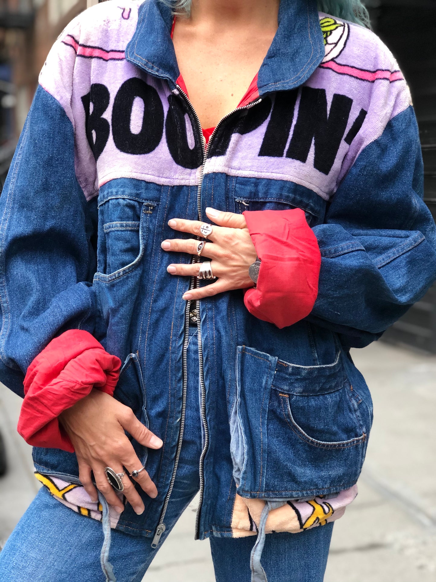 Vintage 80’s Oversized Denim Betty Boop Patchwork Jacket - Spark Pretty