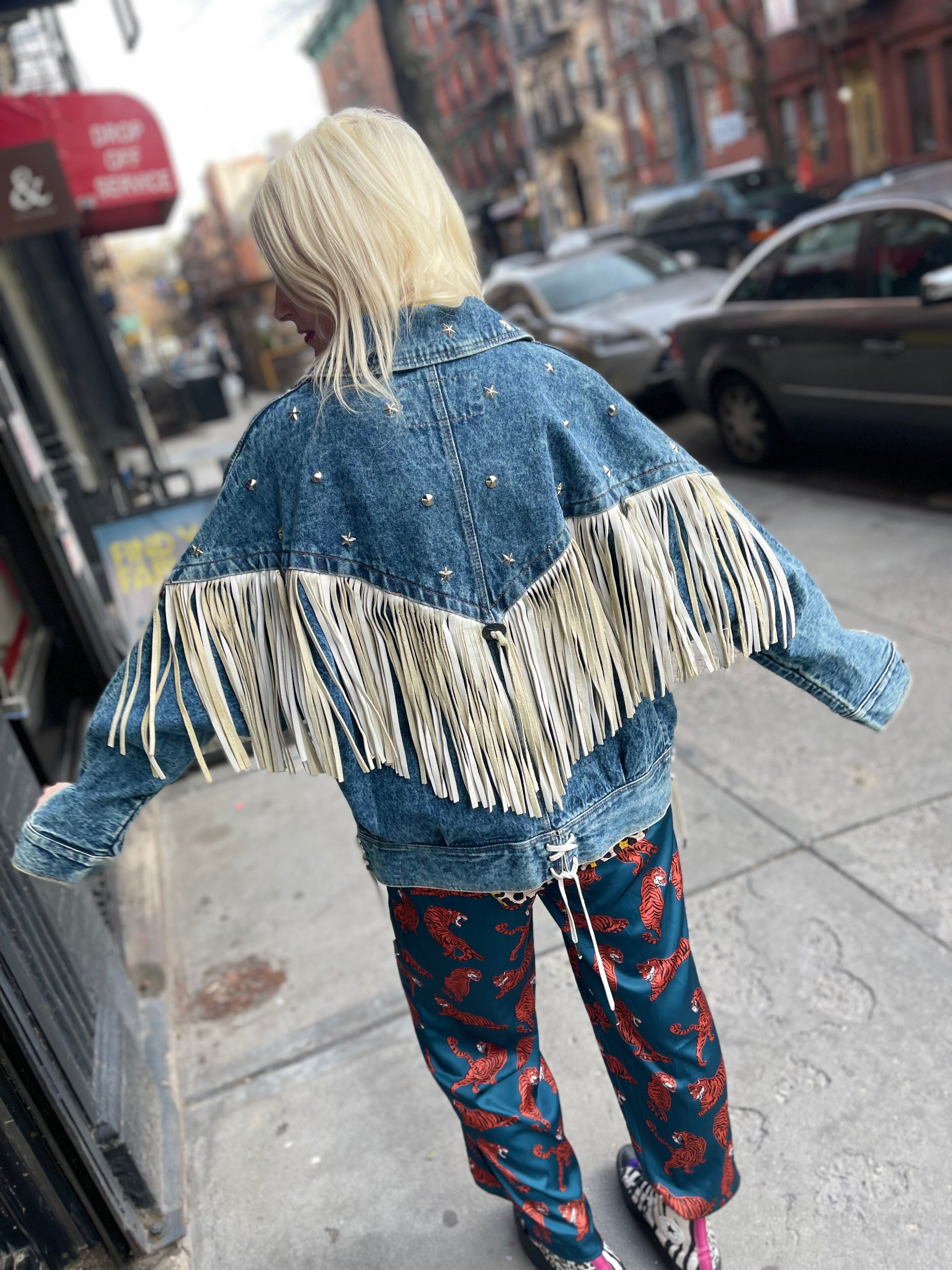 Vintage 80s Fringe And Gem Studded Jean Jacket – Spark Pretty