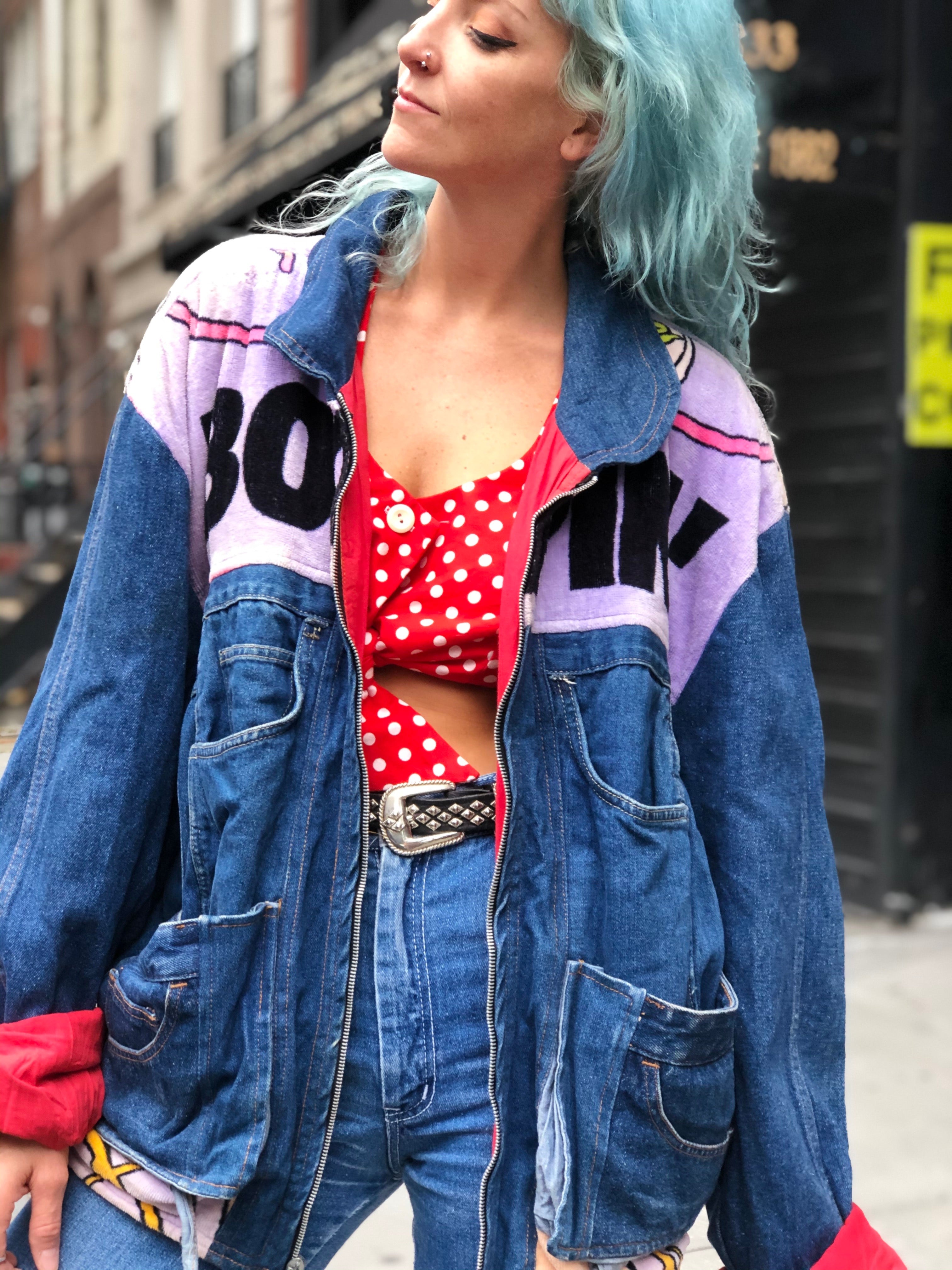 Vintage 80’s Oversized Denim Betty Boop Patchwork Jacket