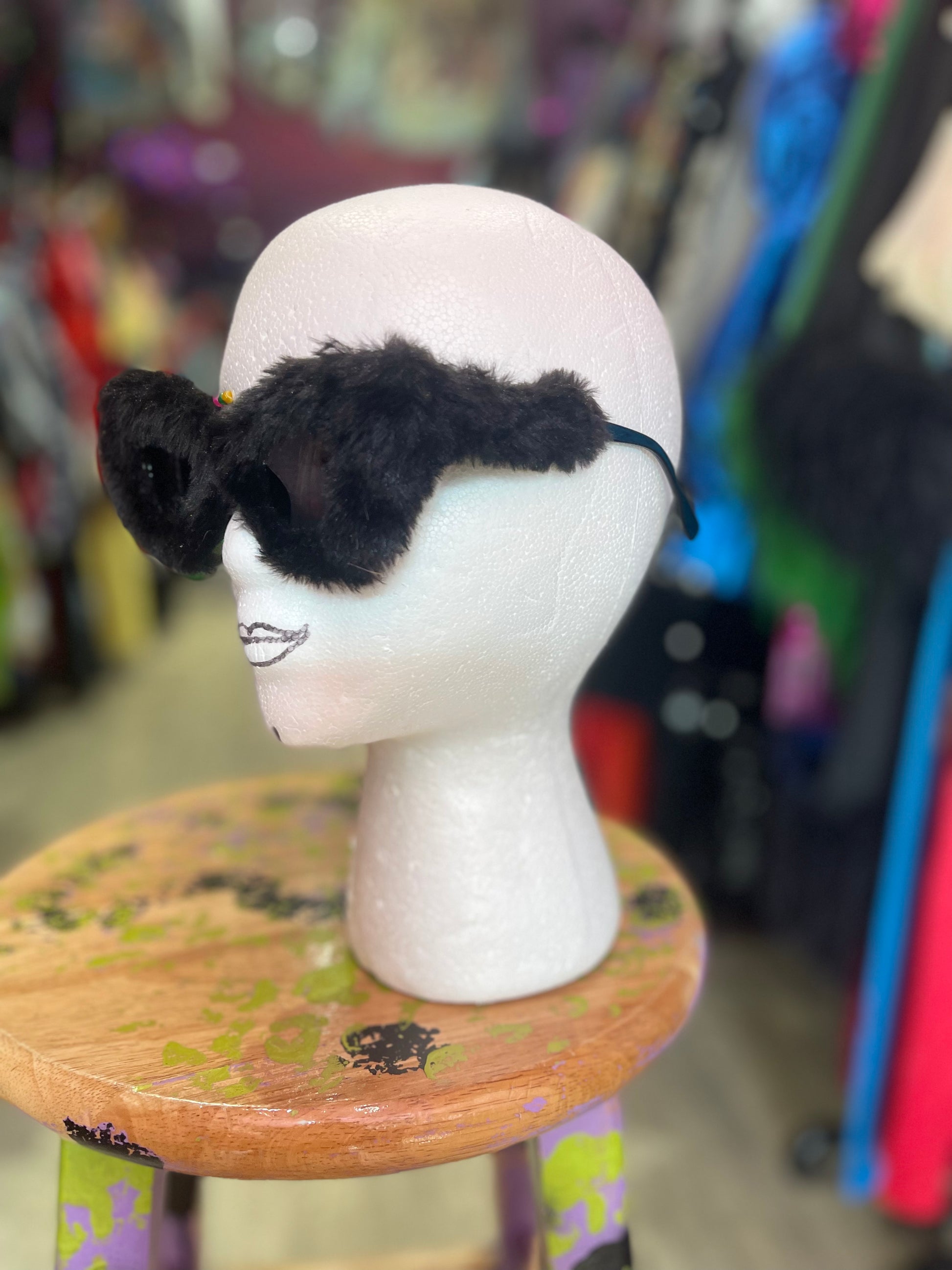 Black Fuzzy Sunglasses - Spark Pretty