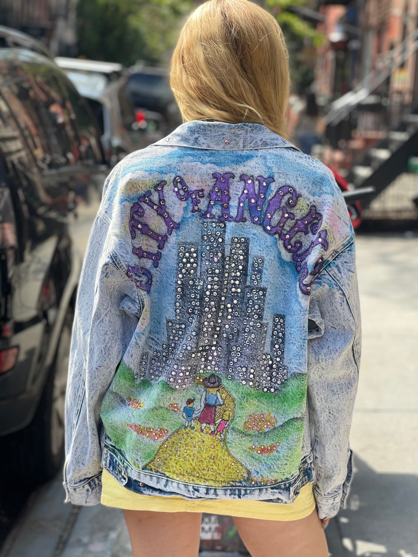 Vintage 80s Bedazzled City of Angels Jean Jacket - Spark Pretty