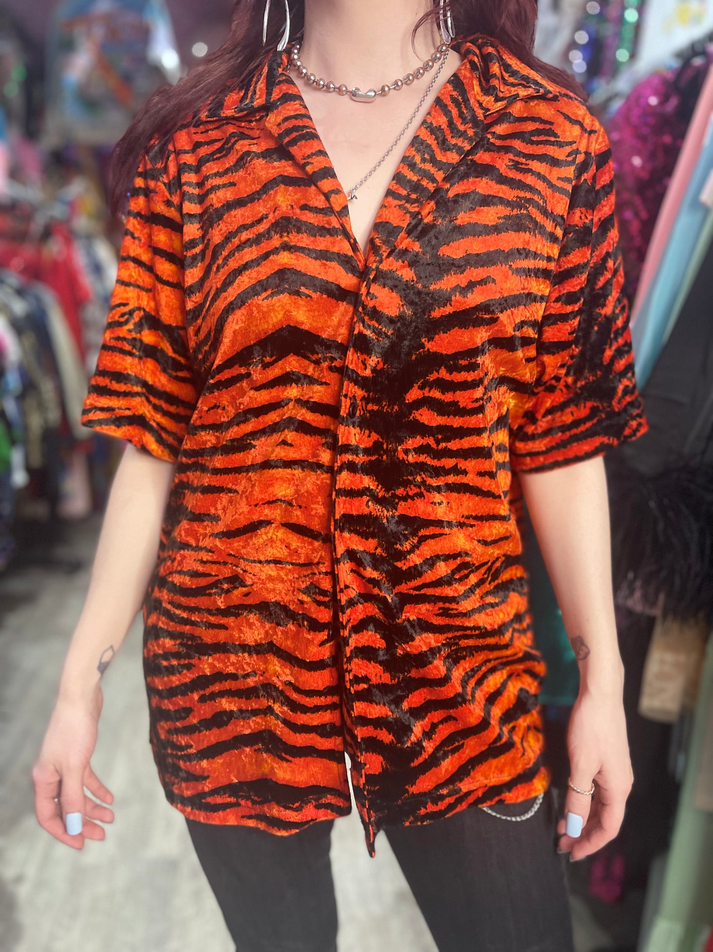 Vintage 90s Orange Tiger Shirt - Spark Pretty