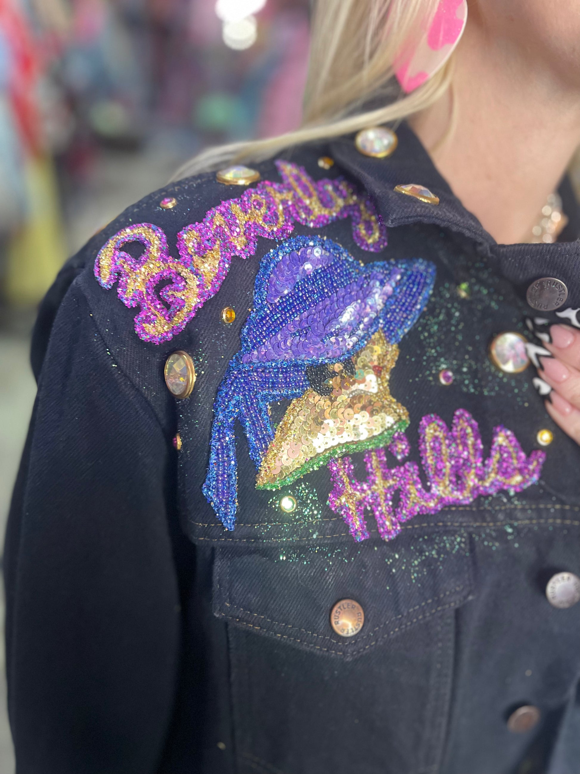 Vintage 80s Black Beverly Hills Sequin Jacket - Spark Pretty