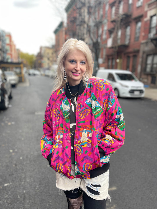 Vintage 90s Film Theme Bomber Jacket - Spark Pretty