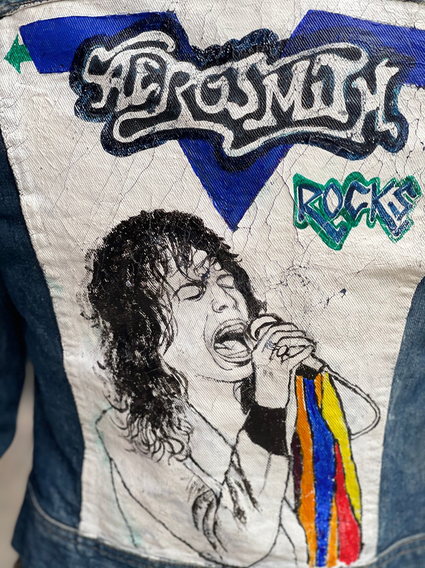 Vintage 80s Hand Painted Aerosmith Jean Jacket - Spark Pretty