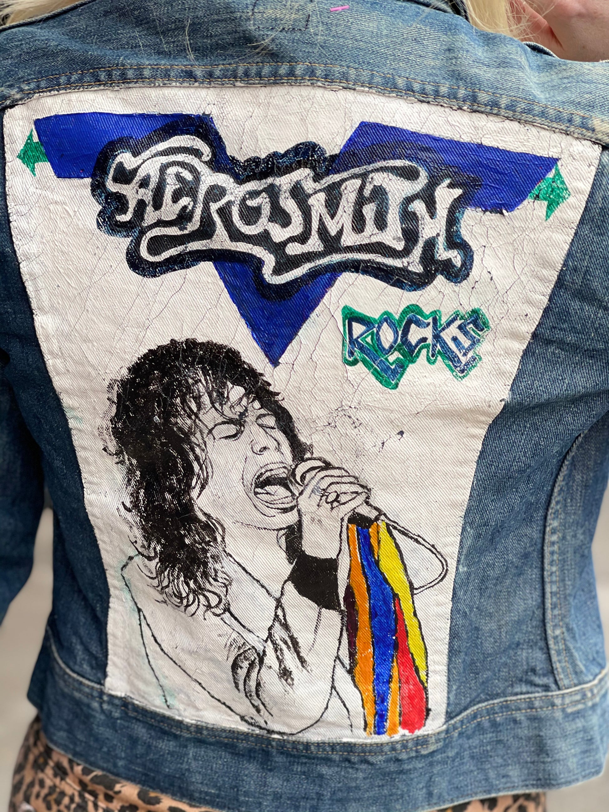 Vintage 80s Hand Painted Aerosmith Jean Jacket - Spark Pretty