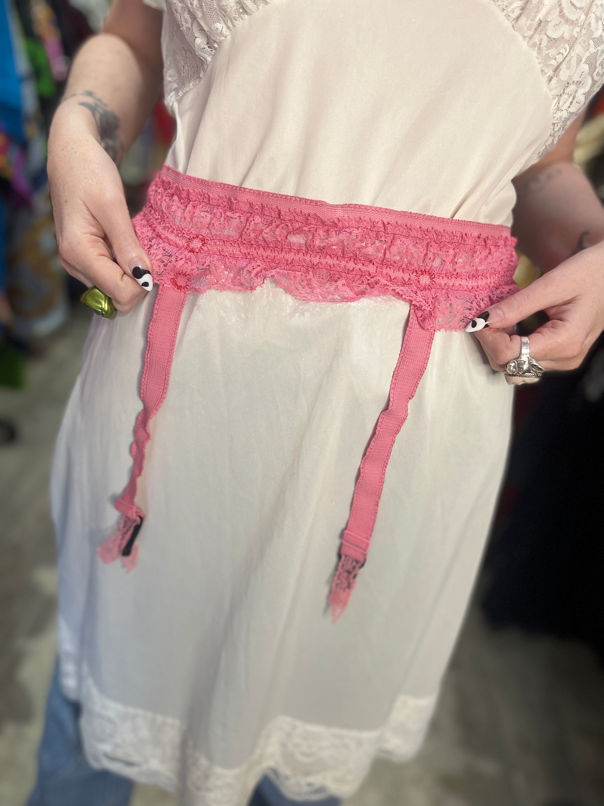 Vintage Hot Pink Garter Belt - Spark Pretty