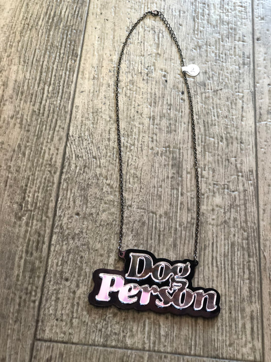 Dog Person Acrylic Necklace by Gumball Poodle - Spark Pretty