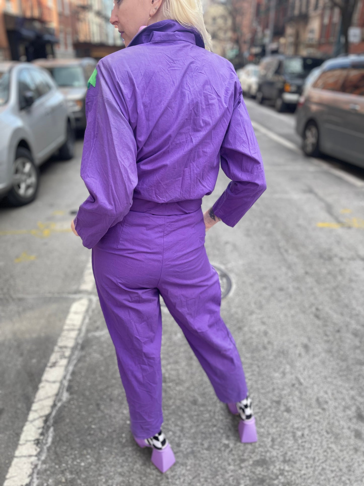 Vintage 80s Purple Jumpsuit - Spark Pretty