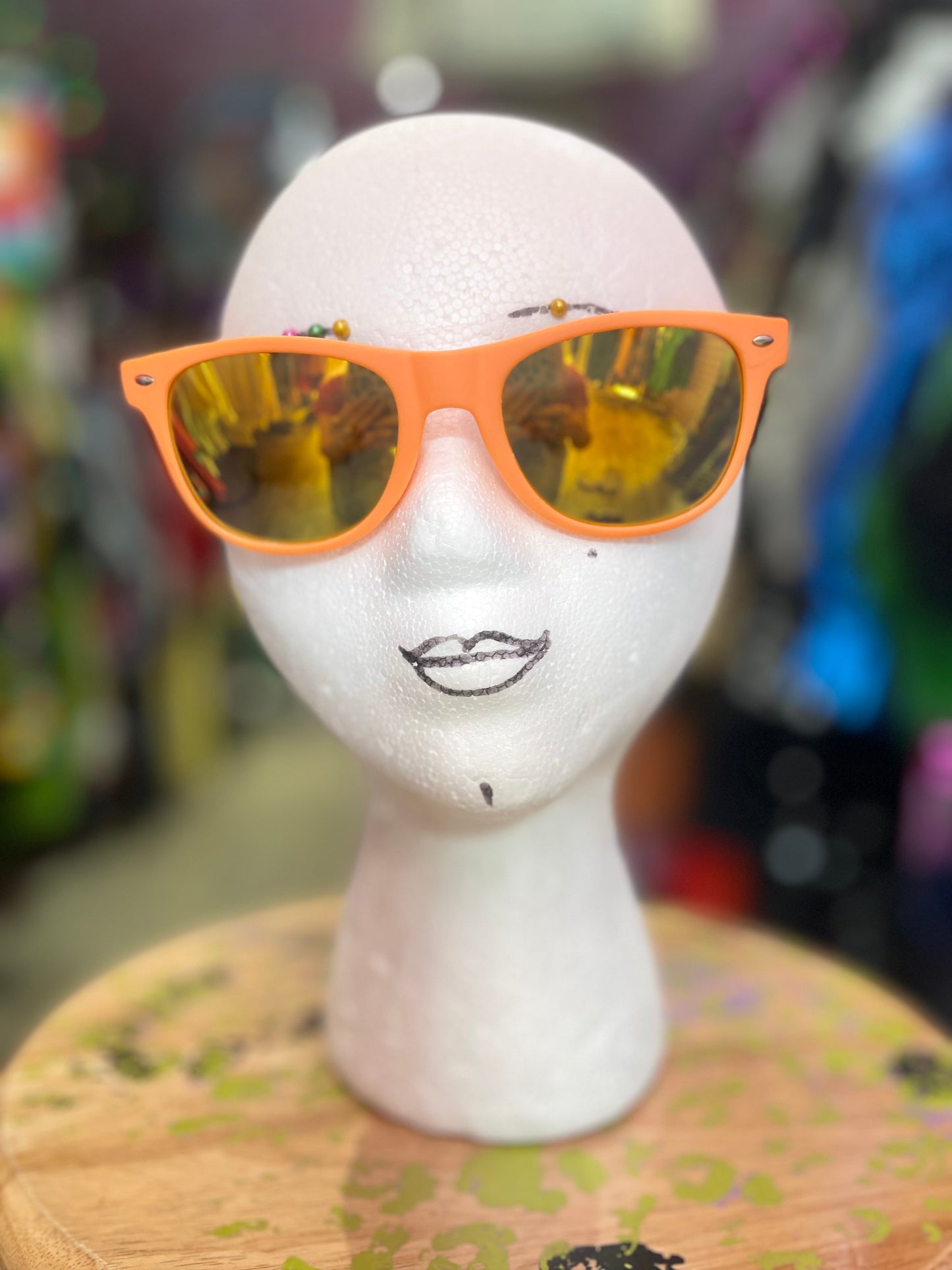 Square Orange Mirrored Sunglasses