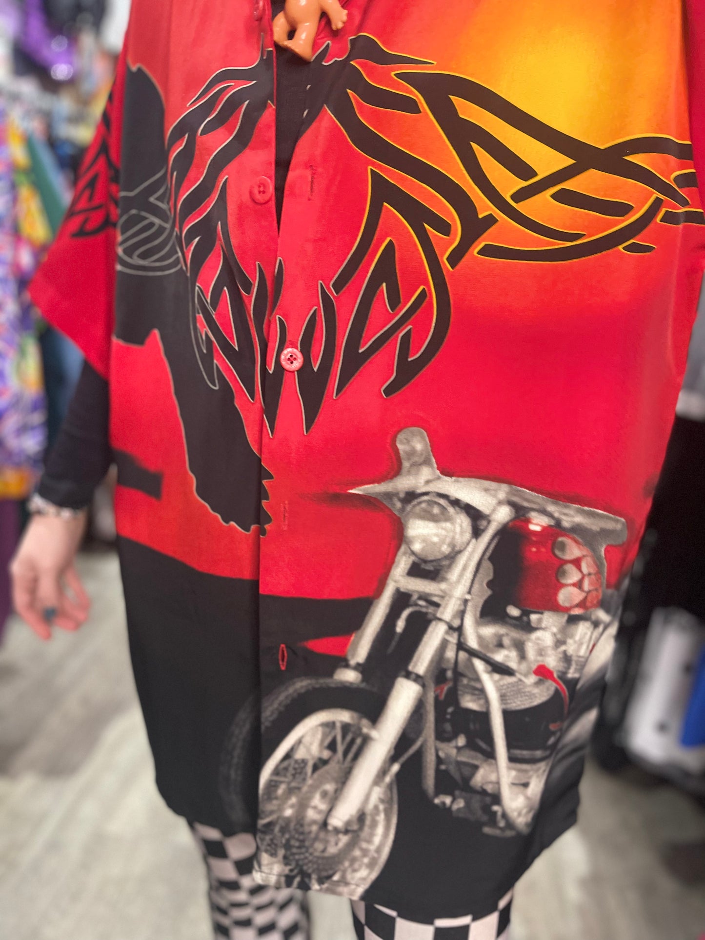 Vintage Y2K Oversized Motorcycle and Eagle Button Down - Spark Pretty