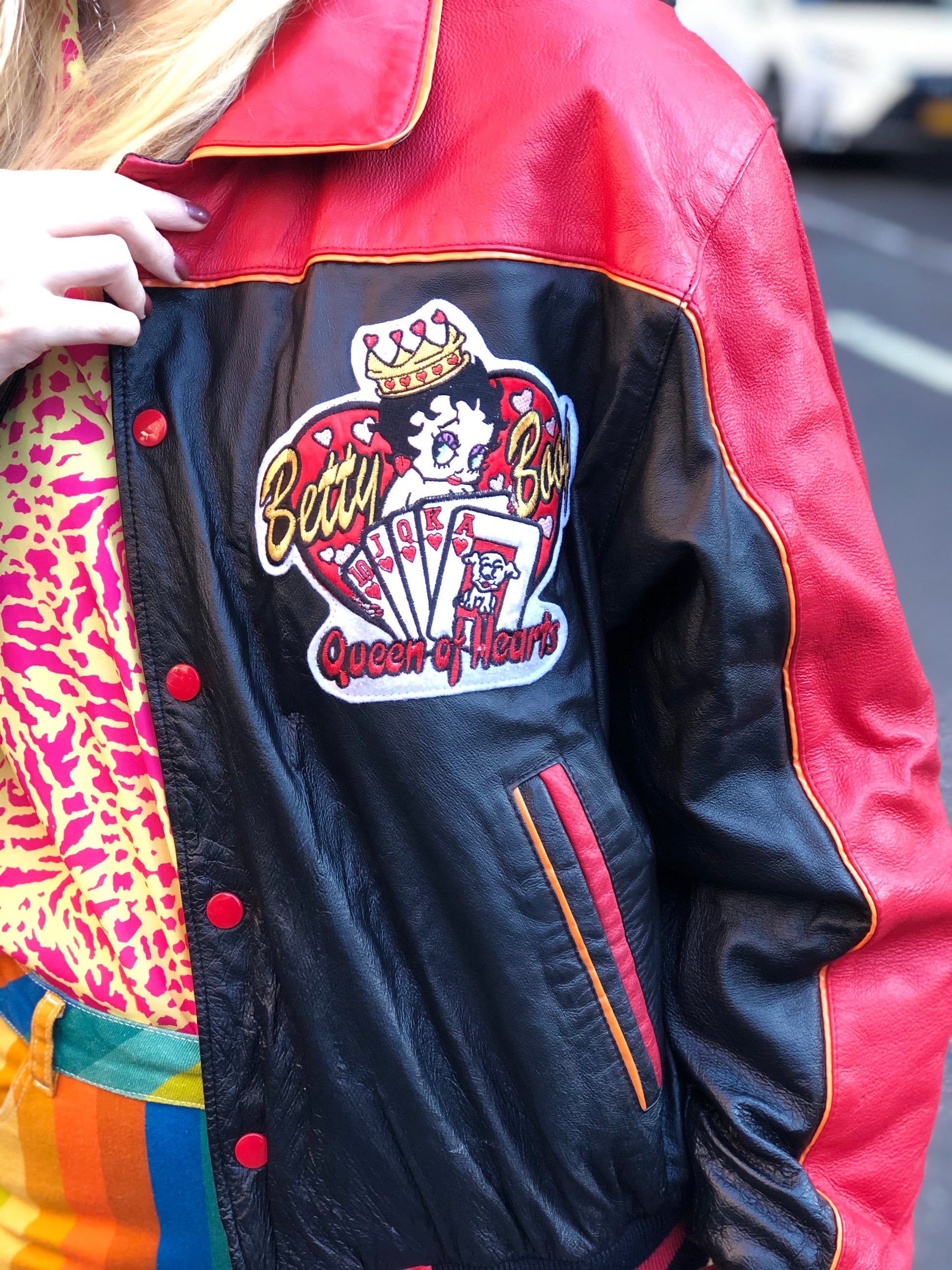 Vintage 80s Leather Betty Boop Bomber Jacket - Spark Pretty