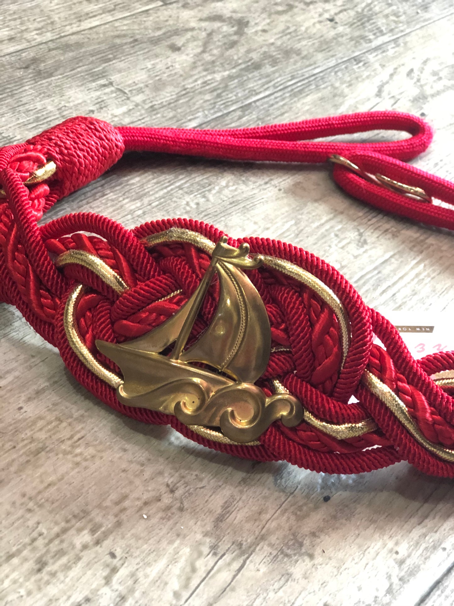 Vintage 80s Red Braided Sail Boat Belt - Spark Pretty