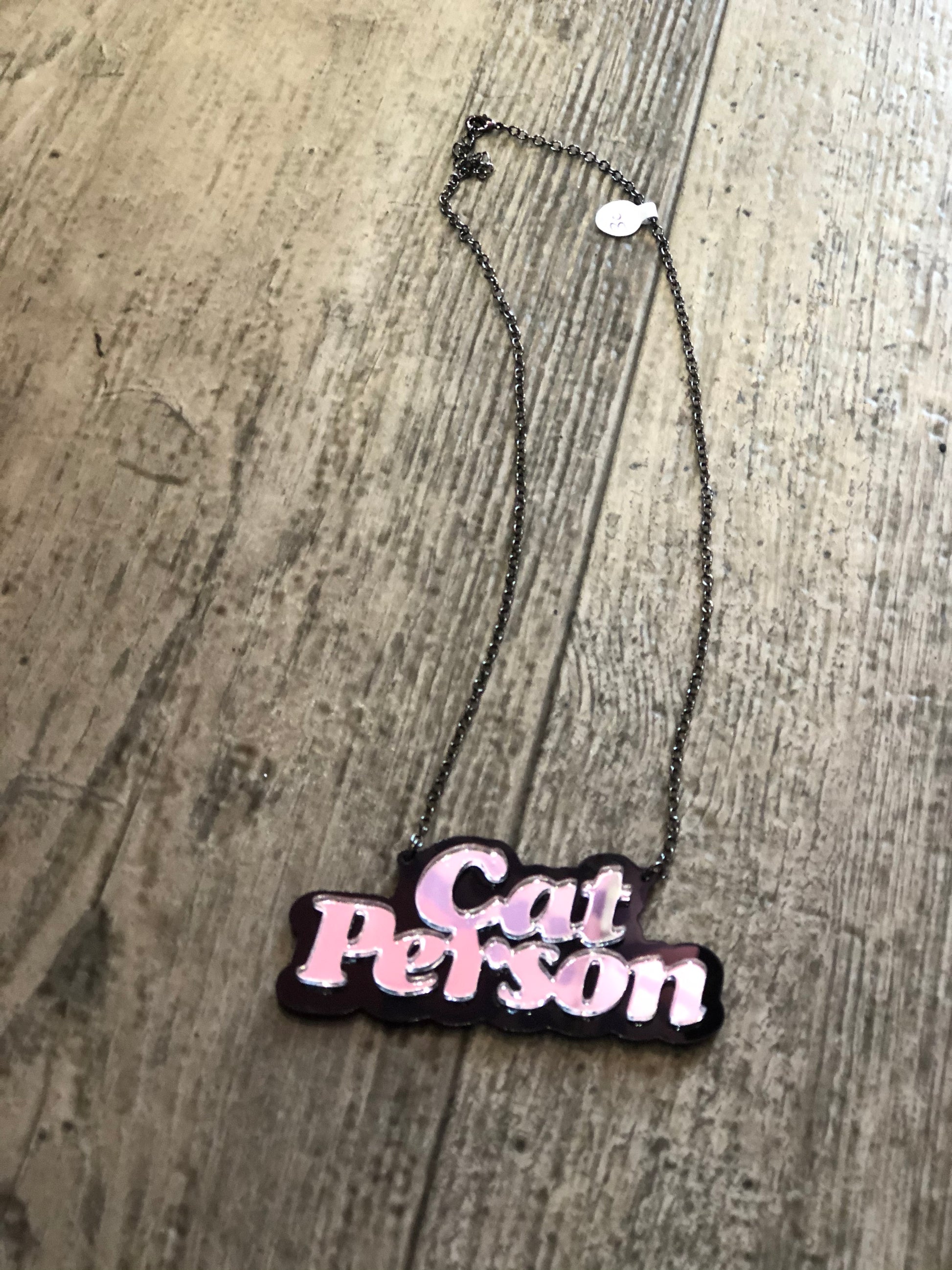 Cat Person Acrylic Necklace by Gumball Poodle - Spark Pretty