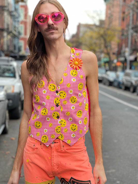 Vintage 90s Smiley Vest - Spark Pretty