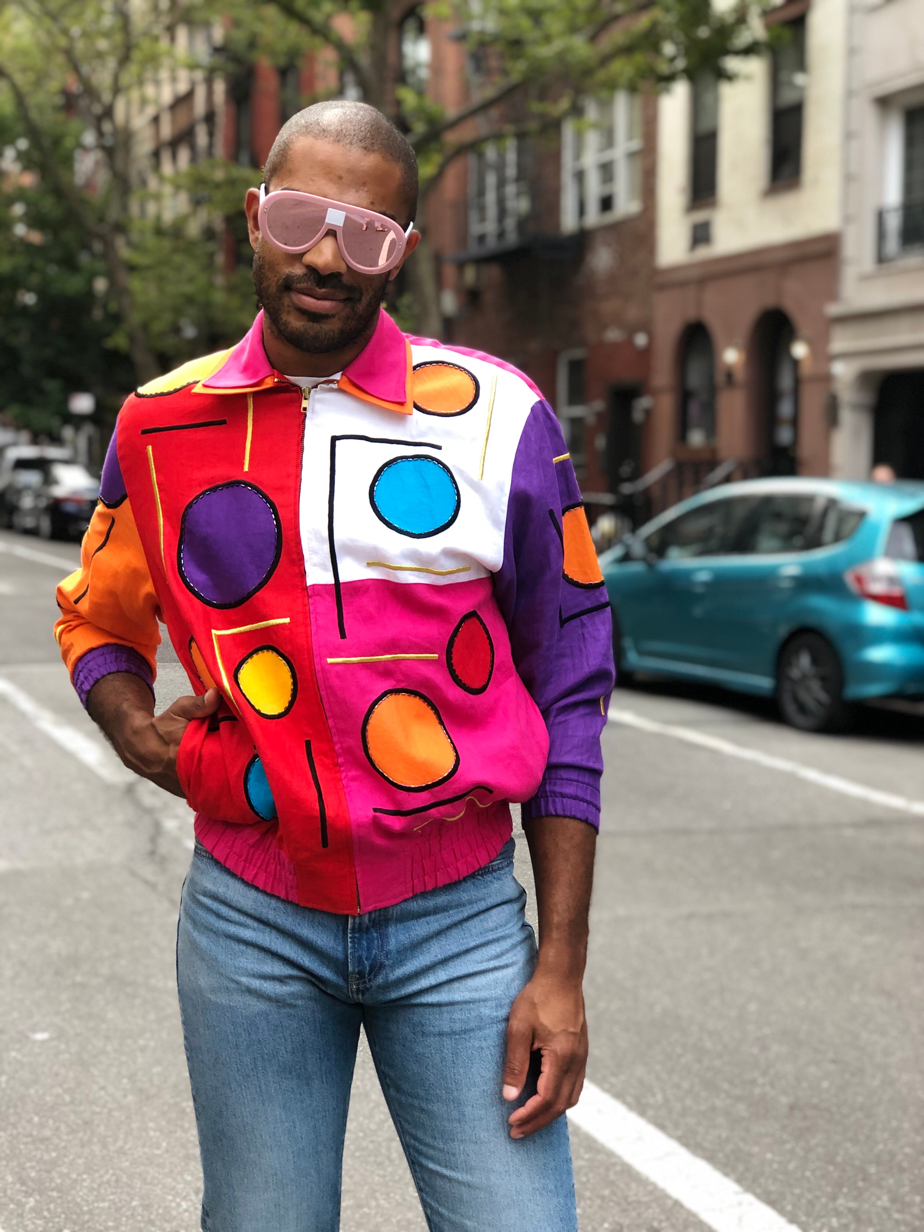 Colorful bomber store jacket