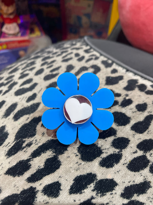 Blue Heart Flower Ring by Marina Fini - Spark Pretty