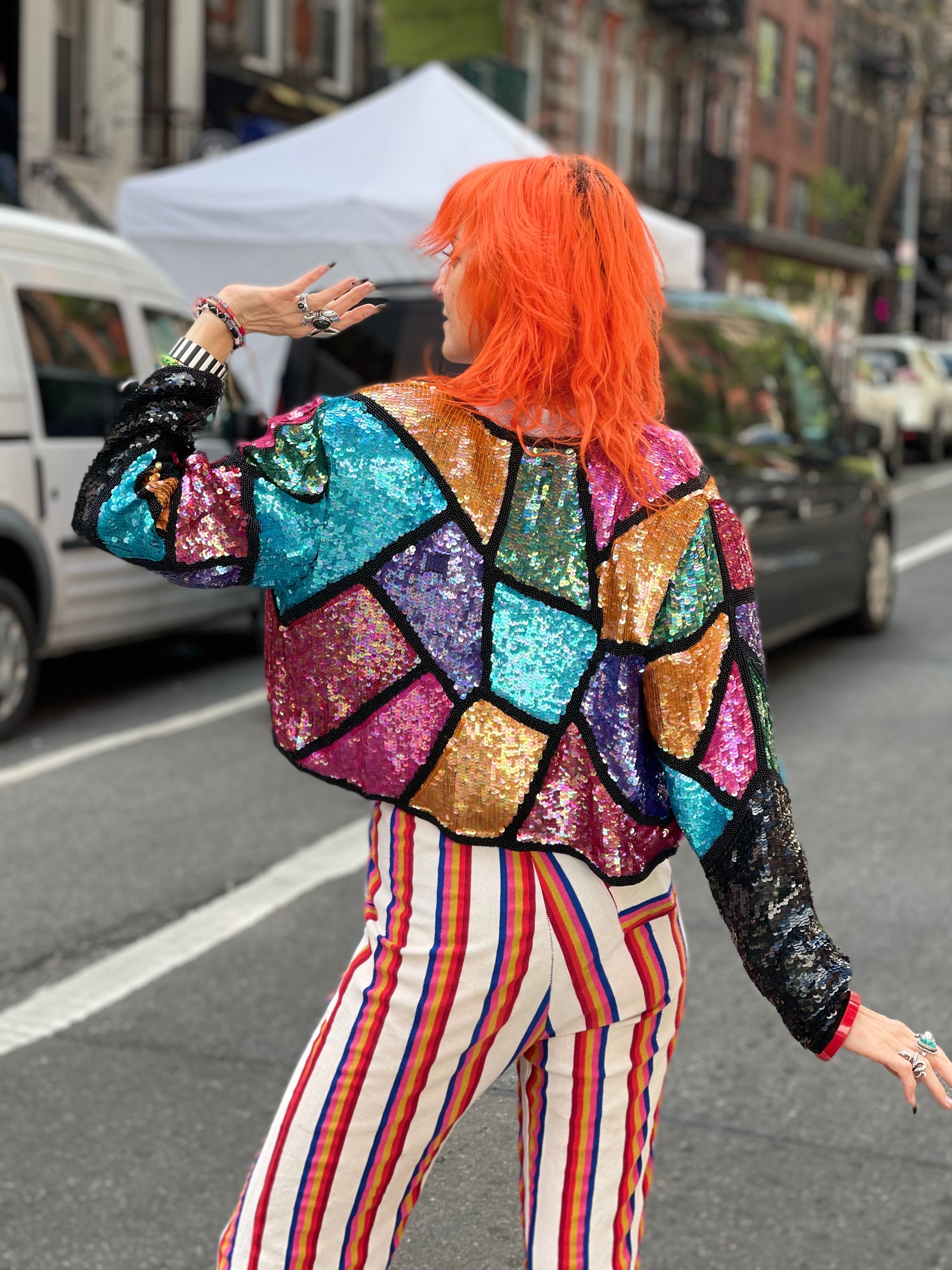 Sequin jacket outlet rainbow