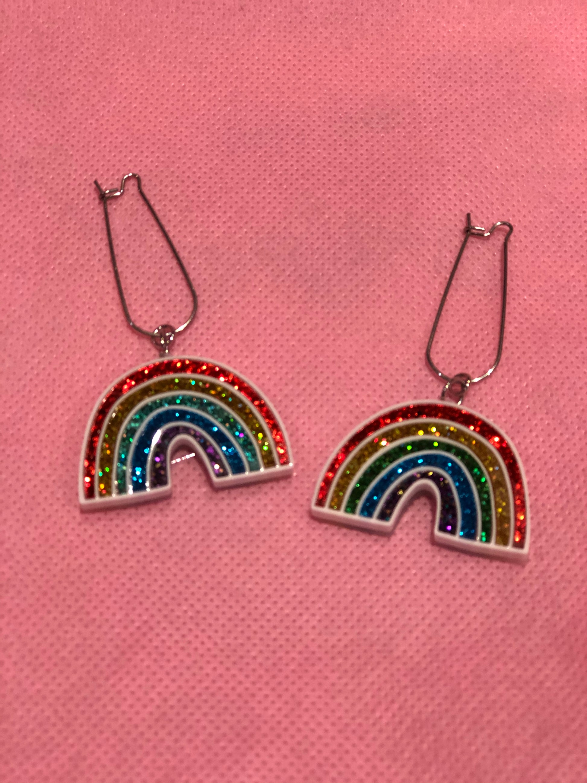 Rainbow Sparkle Dangle Earrings by No Basic Bombshell - Spark Pretty