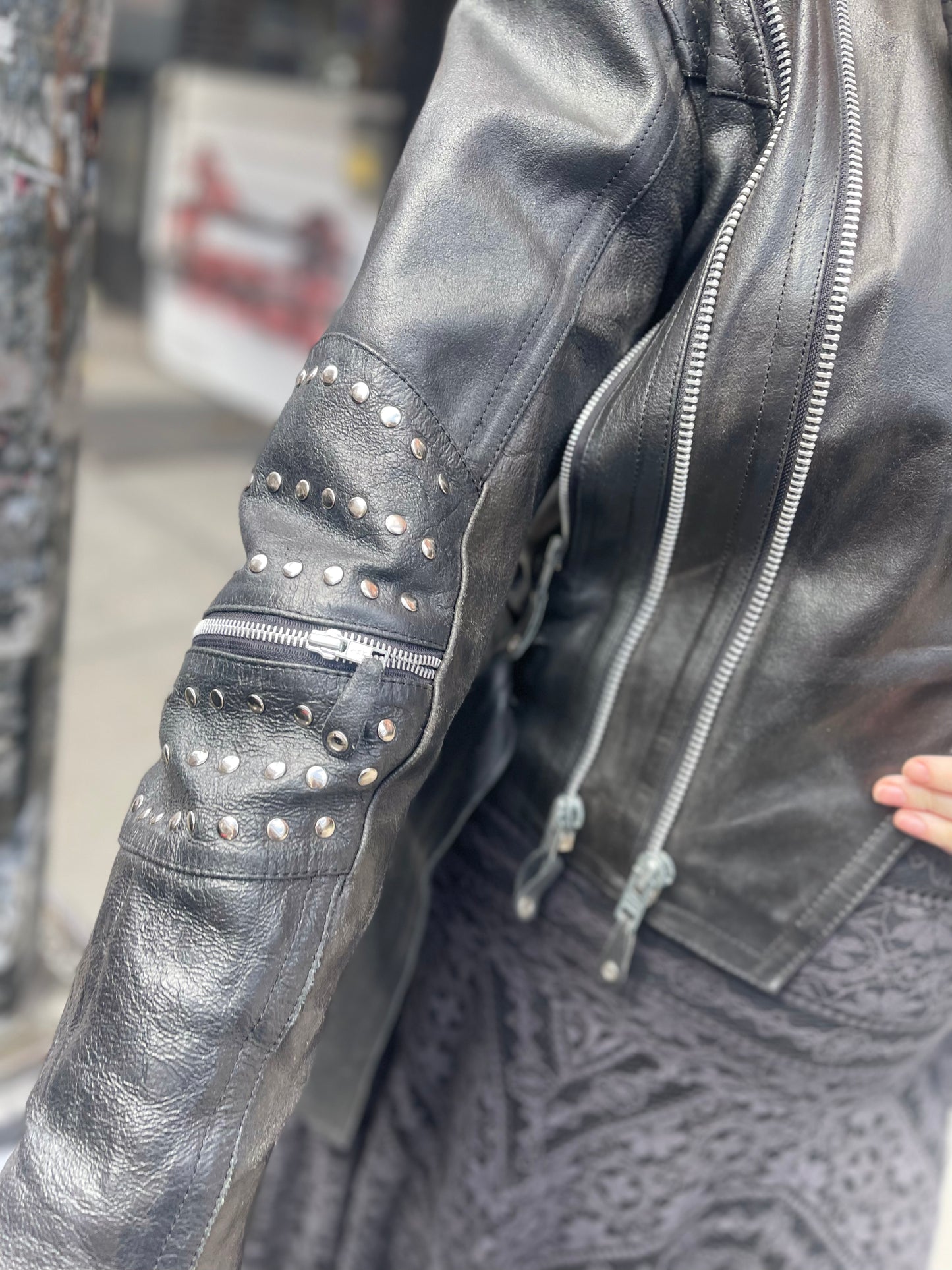 Vintage 90s Studded Leather Jacket - Spark Pretty